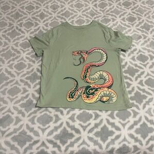 Cat Jack Kids Boys Girls‎ Green Snake Graphic T Shirt Size L 10 12